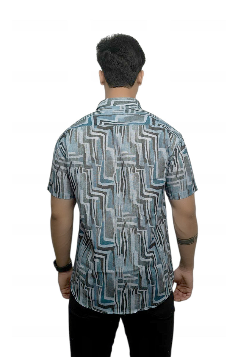 Midnight Hues Linen Half Sleeves Shirt