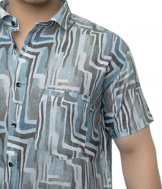 Midnight Hues Linen Half Sleeves Shirt