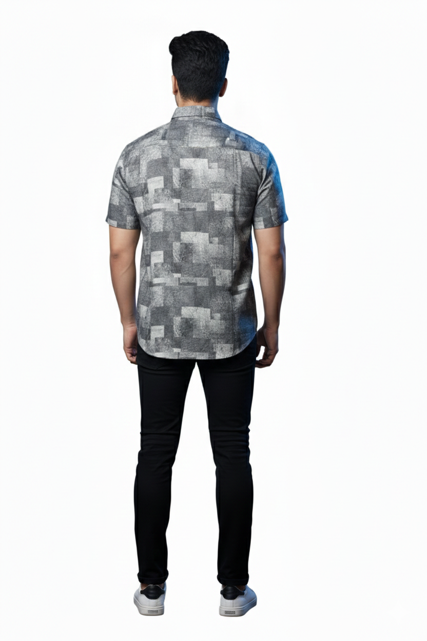 Modern Blocks Half Sleeves Shirt