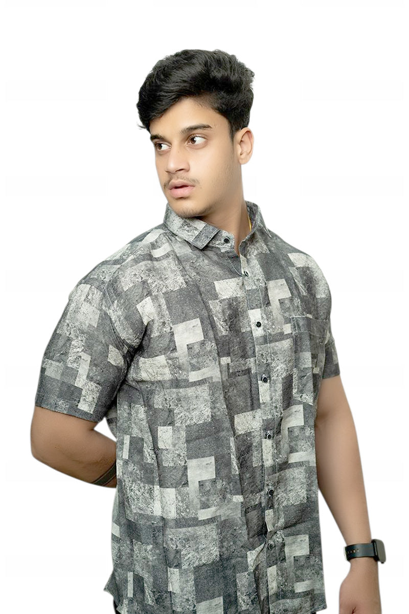Modern Blocks Half Sleeves Shirt