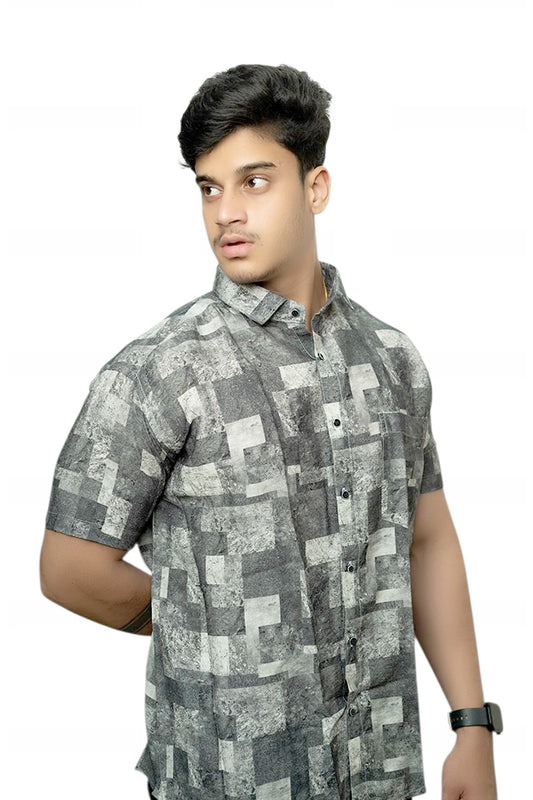 Modern Blocks Half Sleeves Shirt