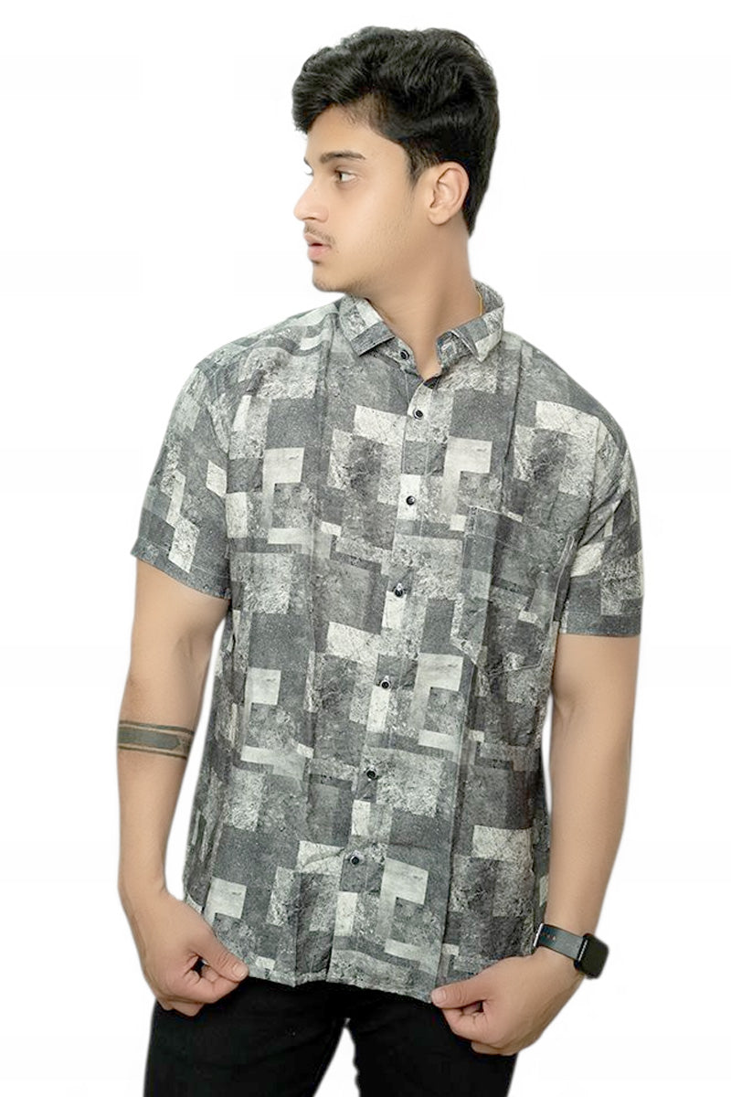 Modern Blocks Half Sleeves Shirt