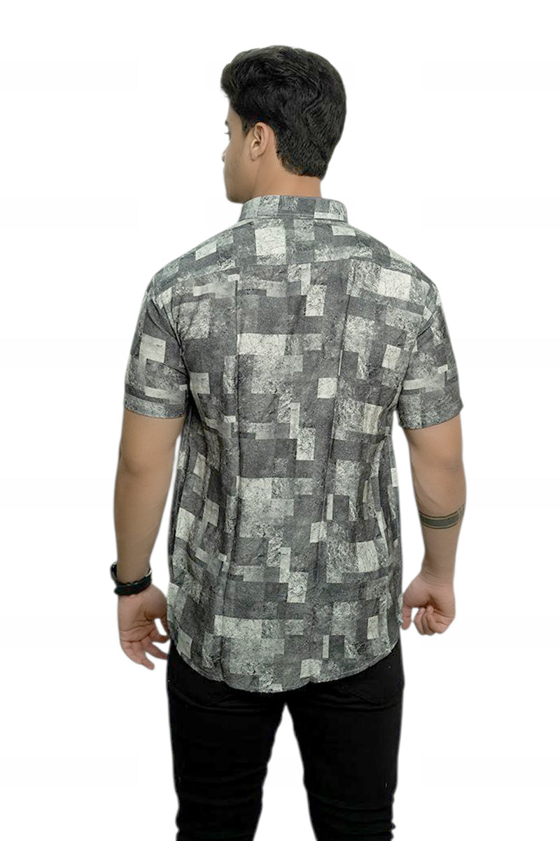 Modern Blocks Half Sleeves Shirt