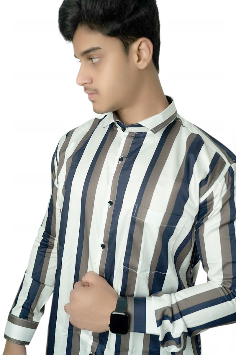 Multi Vertical Stripes Full Sleeves Shirt