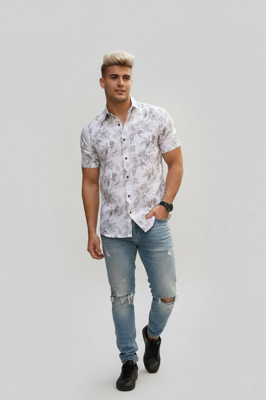 Natures Trace Half Sleeves Cotton Shirt