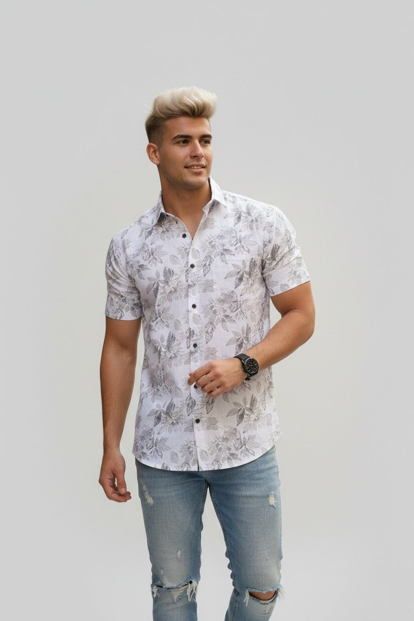 Natures Trace Half Sleeves Cotton Shirt