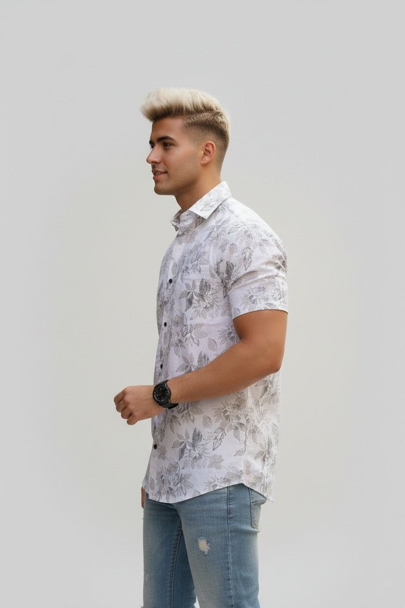 Natures Trace Half Sleeves Cotton Shirt