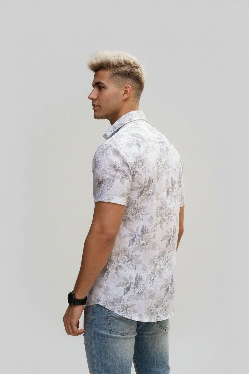 Natures Trace Half Sleeves Cotton Shirt
