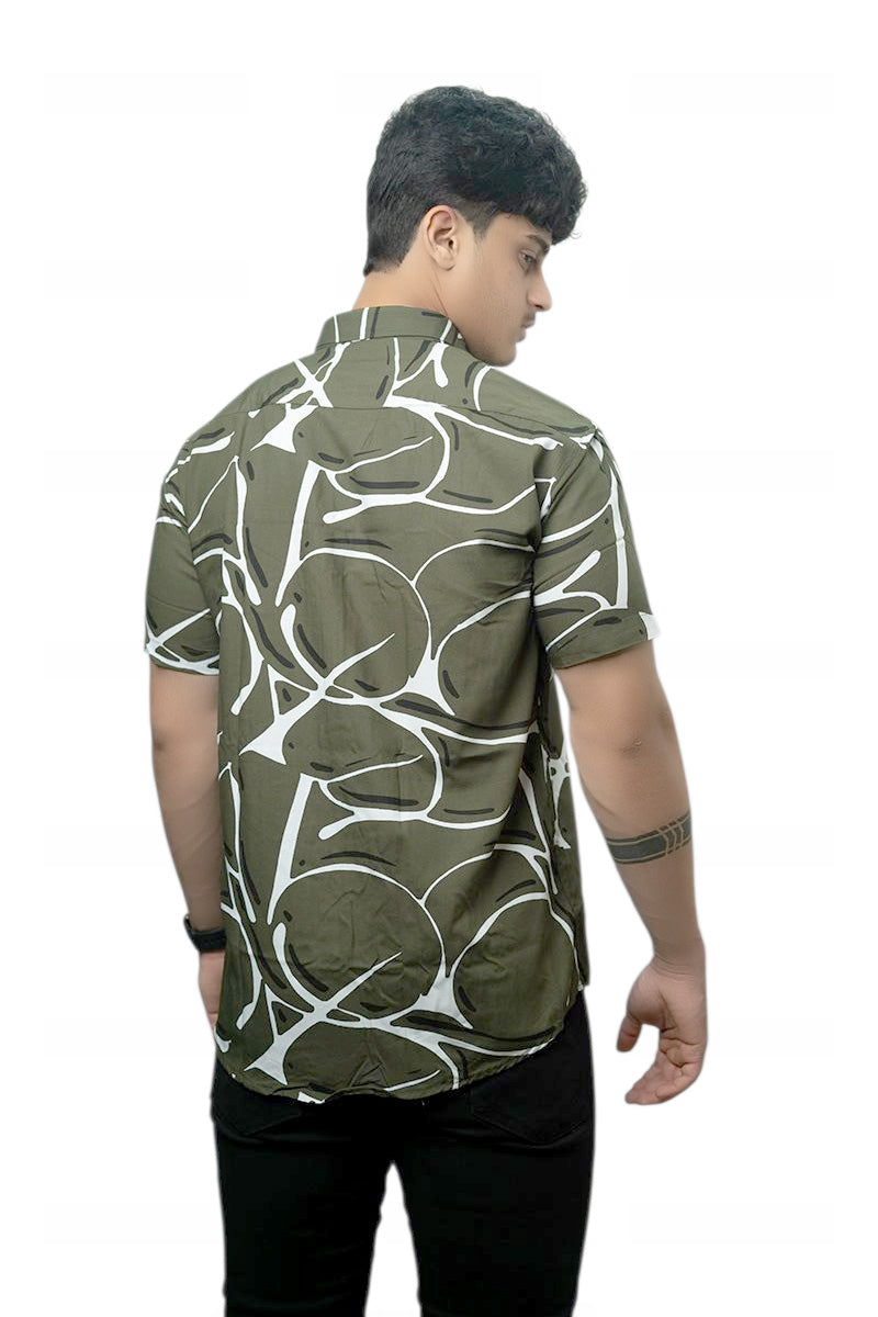 Verdant Claw Branches Half Sleeves Shirt