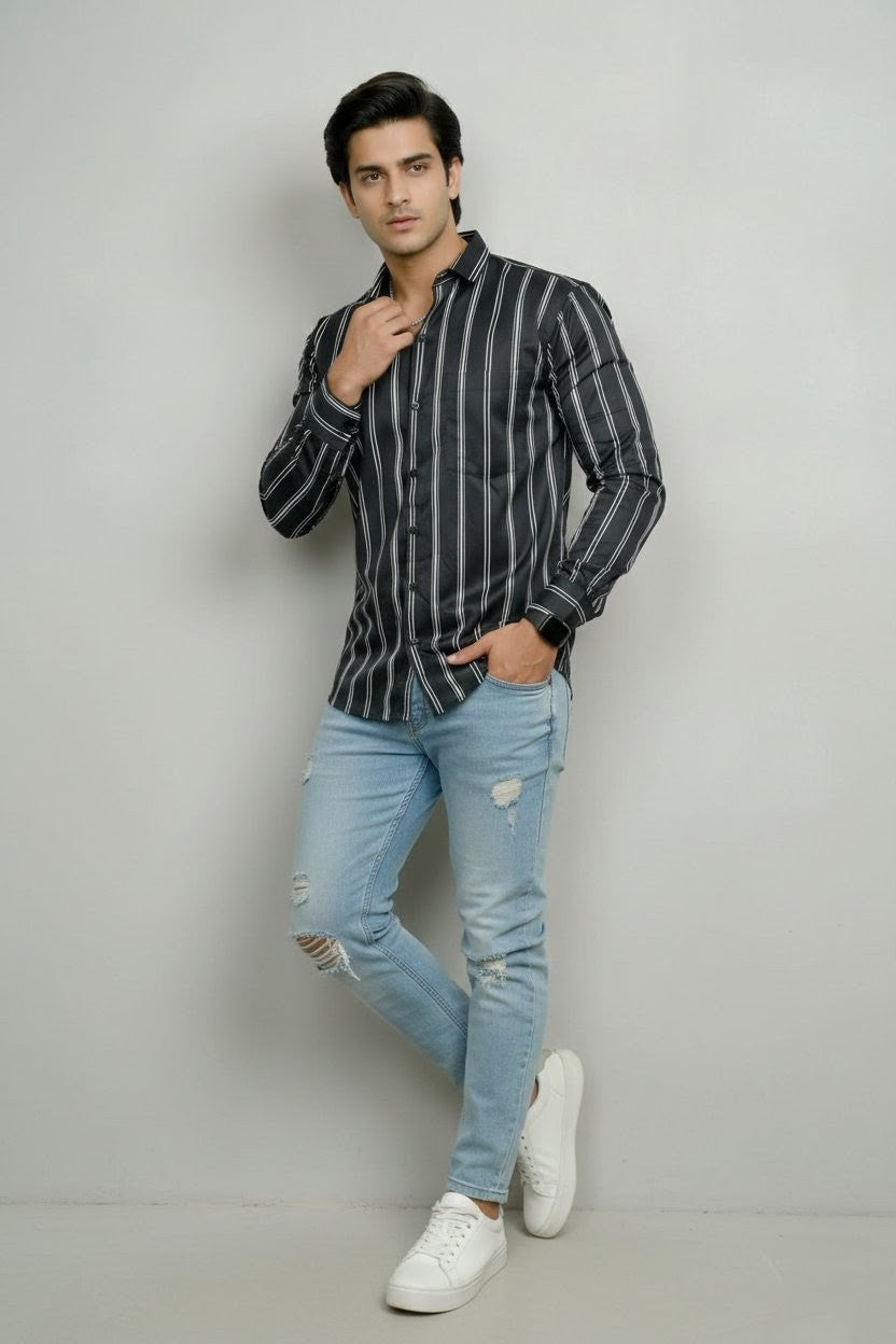 Vertical Stripes Full Sleeves Shirt