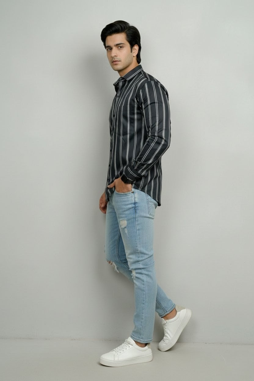 Vertical Stripes Full Sleeves Shirt