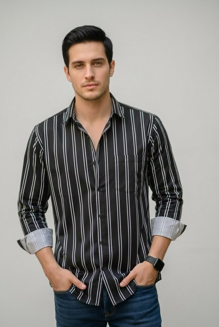Vertical Stripes Full Sleeves Shirt