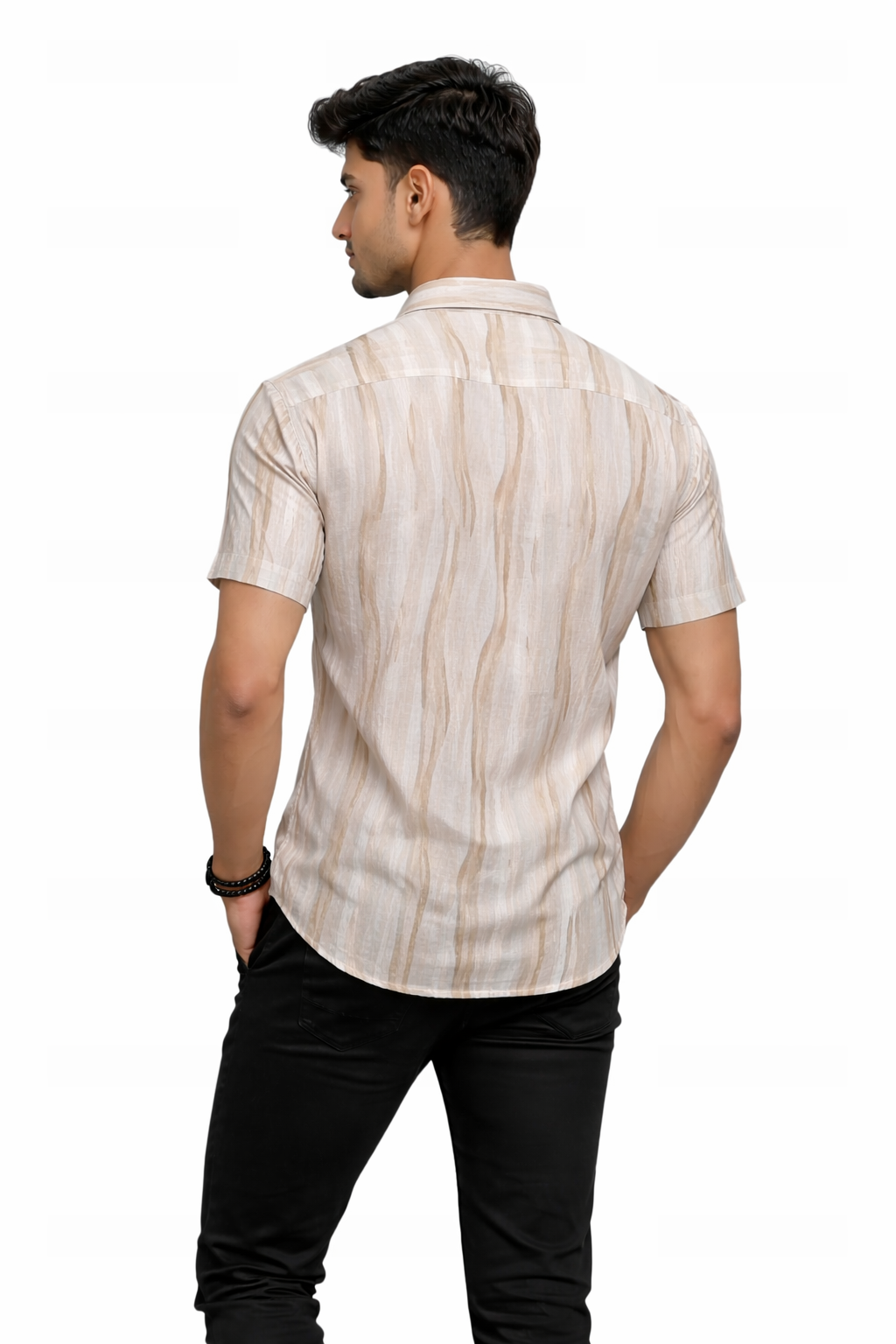 Wood Echo Linen Half Sleeves Shirt