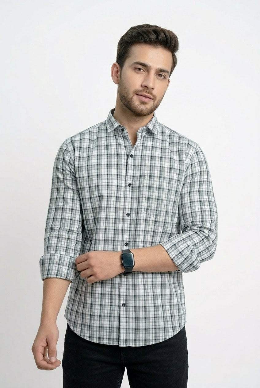 Plaid Design Full Sleeves Shirt