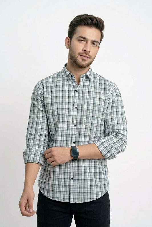 Plaid Design Full Sleeves Shirt