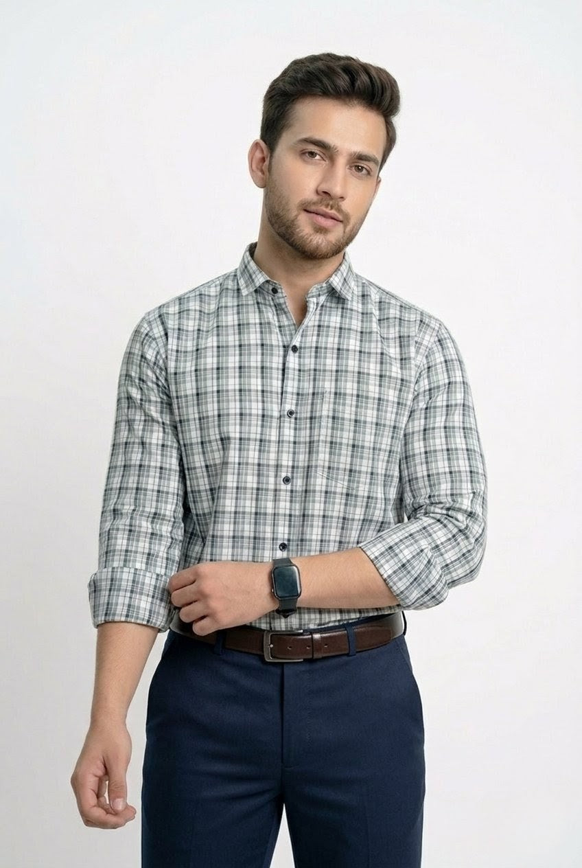 Plaid Design Full Sleeves Shirt