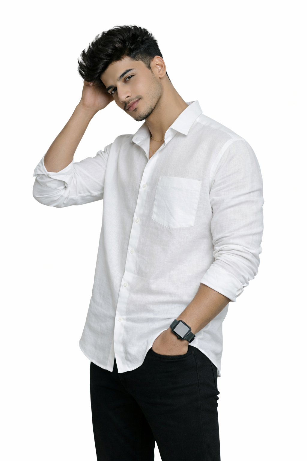 Linen- White Full sleeves shirt