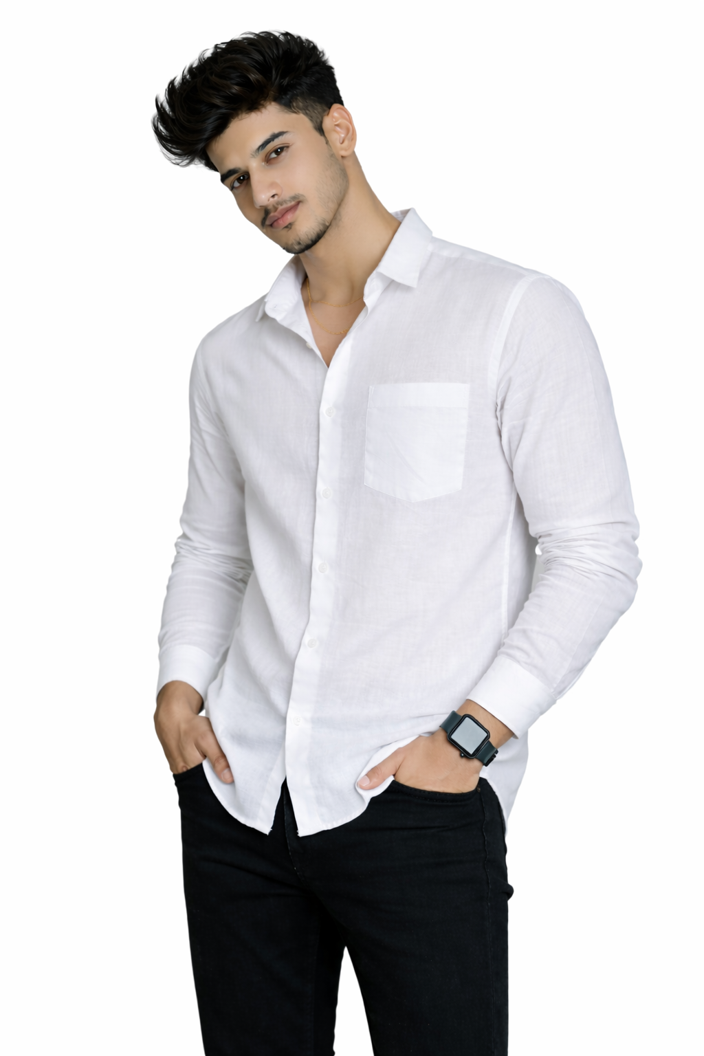 Linen- White Full sleeves shirt