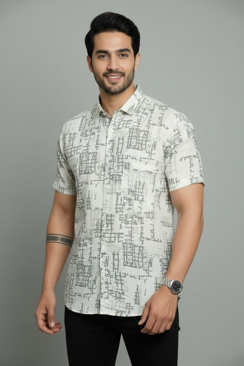 Canvas Gray Half Sleeves Shirt