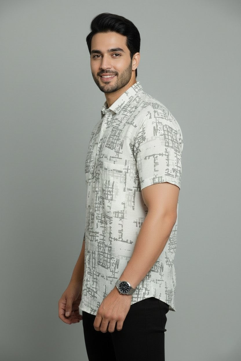Canvas Gray Half Sleeves Shirt