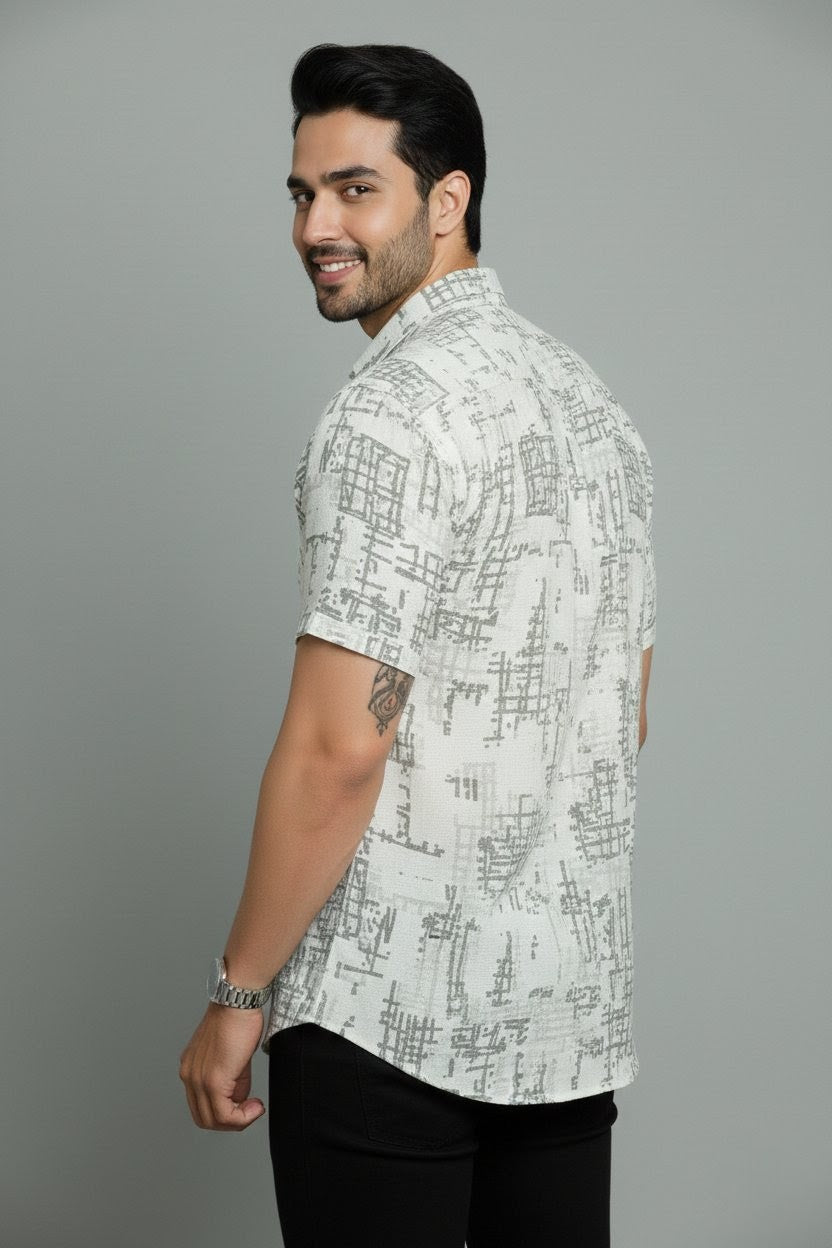 Canvas Gray Half Sleeves Shirt