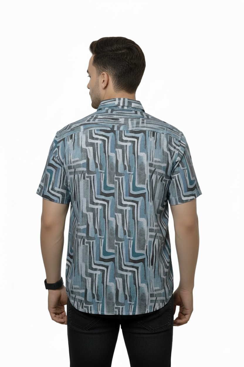 Midnight Hues Linen Half Sleeves Shirt